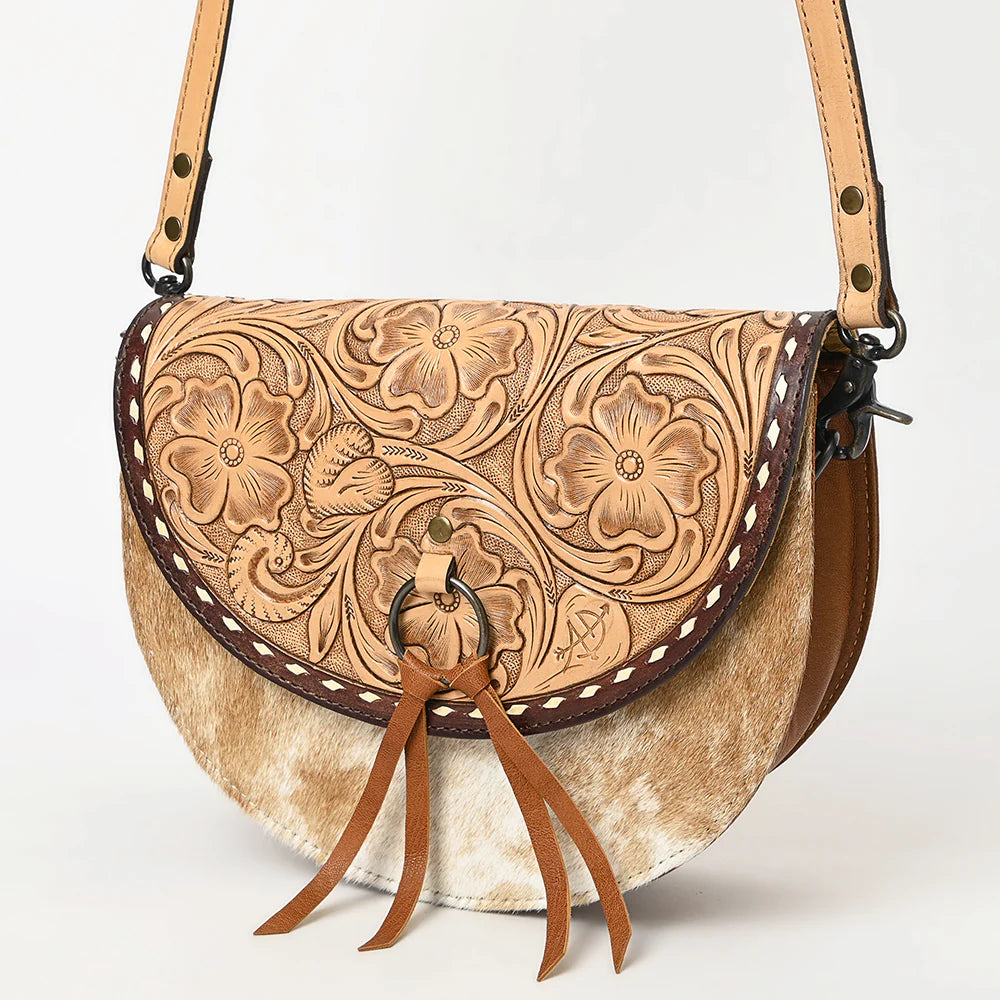 Crossbody Genuine Western Leather Women Bag-Round
