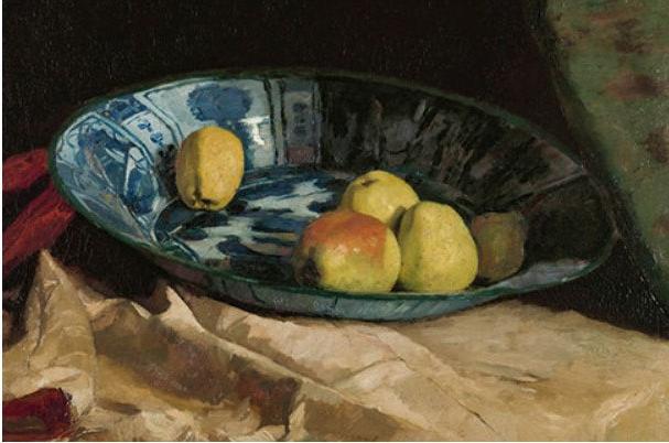 Pears in Blue Bowl Artwork