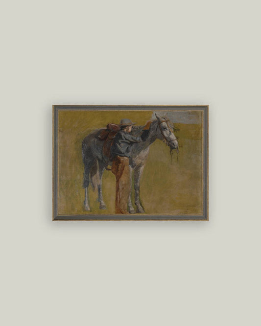 Study For Cowboys Antique Art-15x11