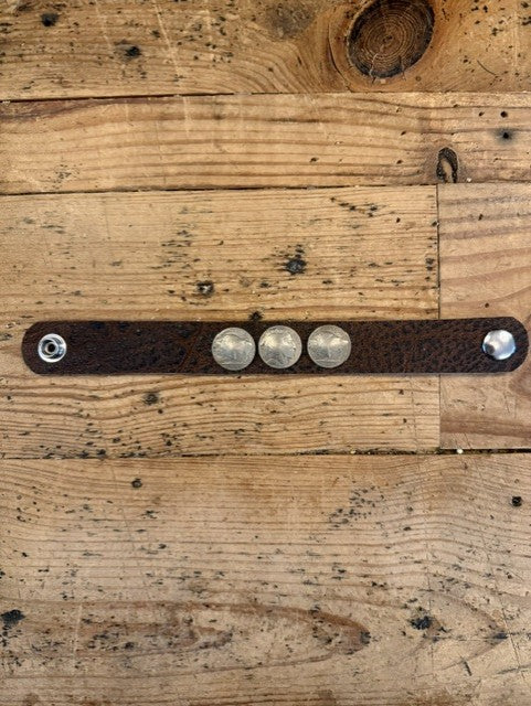 Coin Bracelet - Buffalo Leather