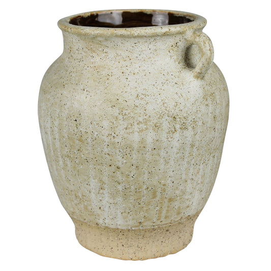 Umbria Pot with Handles, Ceramic, White