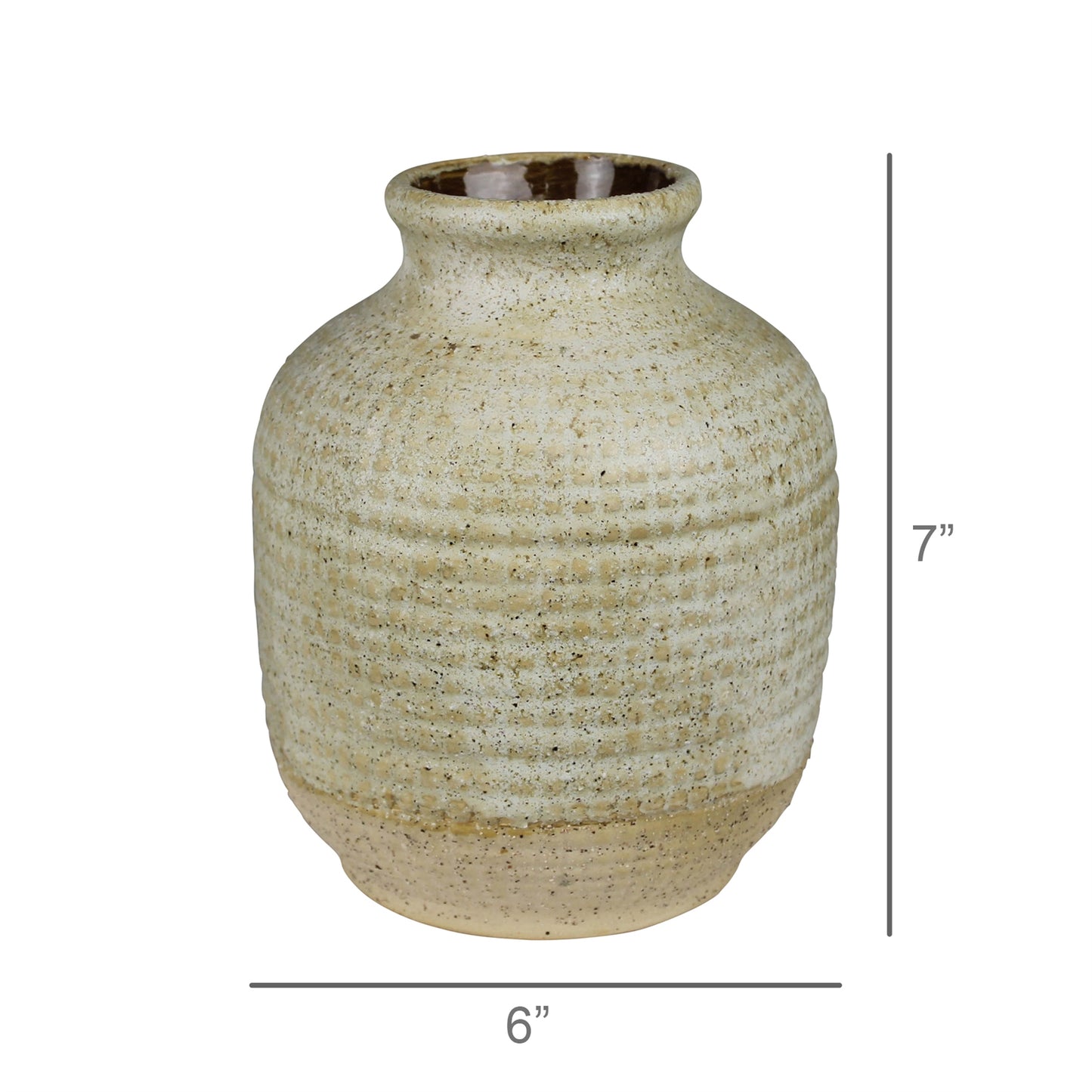 Umbria Pot with Texture, Ceramic, White