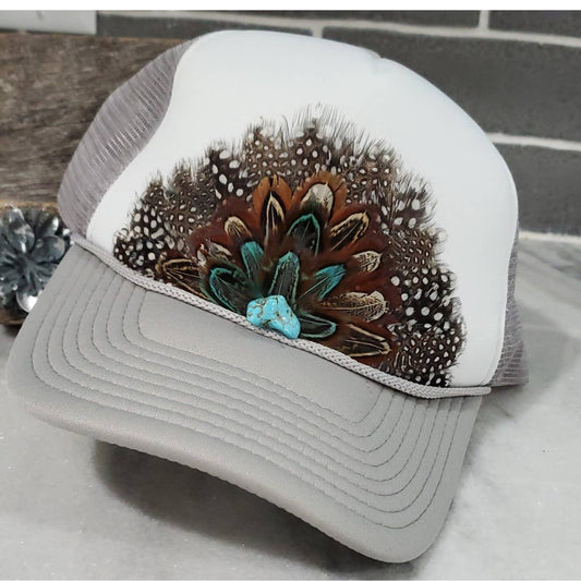 Western Feather Crown Trucker Hat