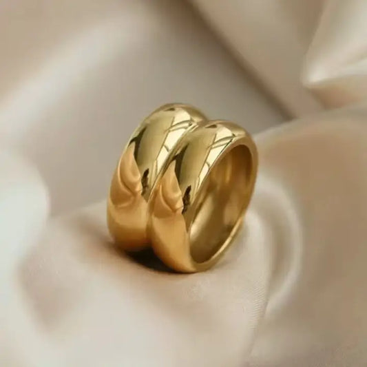 Double Band Gold Plated Ring