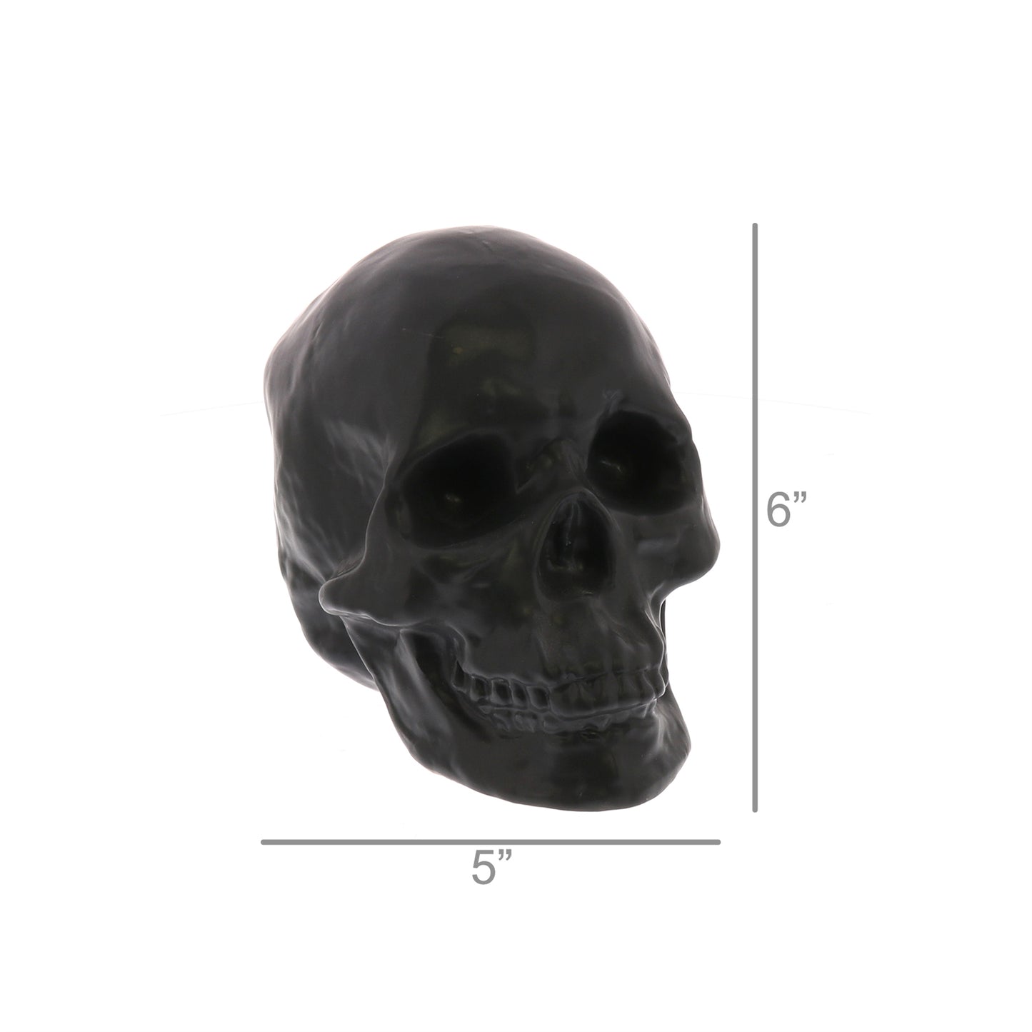 SKULL, CERAMIC - MATTE BLACK