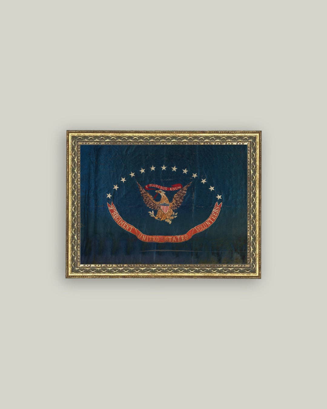 Flag of the 9th Regiment Framed Antique Art
