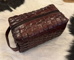 Woven Leather Dopp Kit