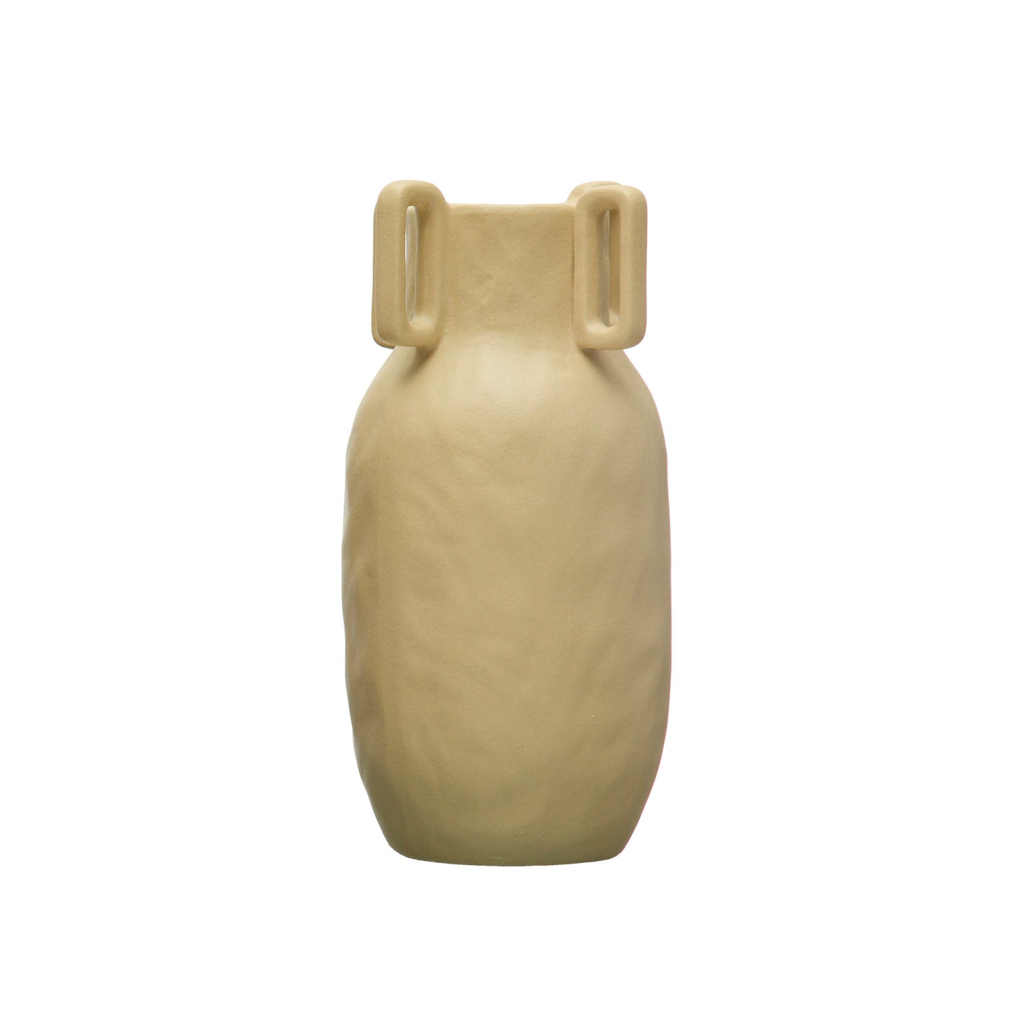 Stoneware Vase, Sand Finish, Cream Color