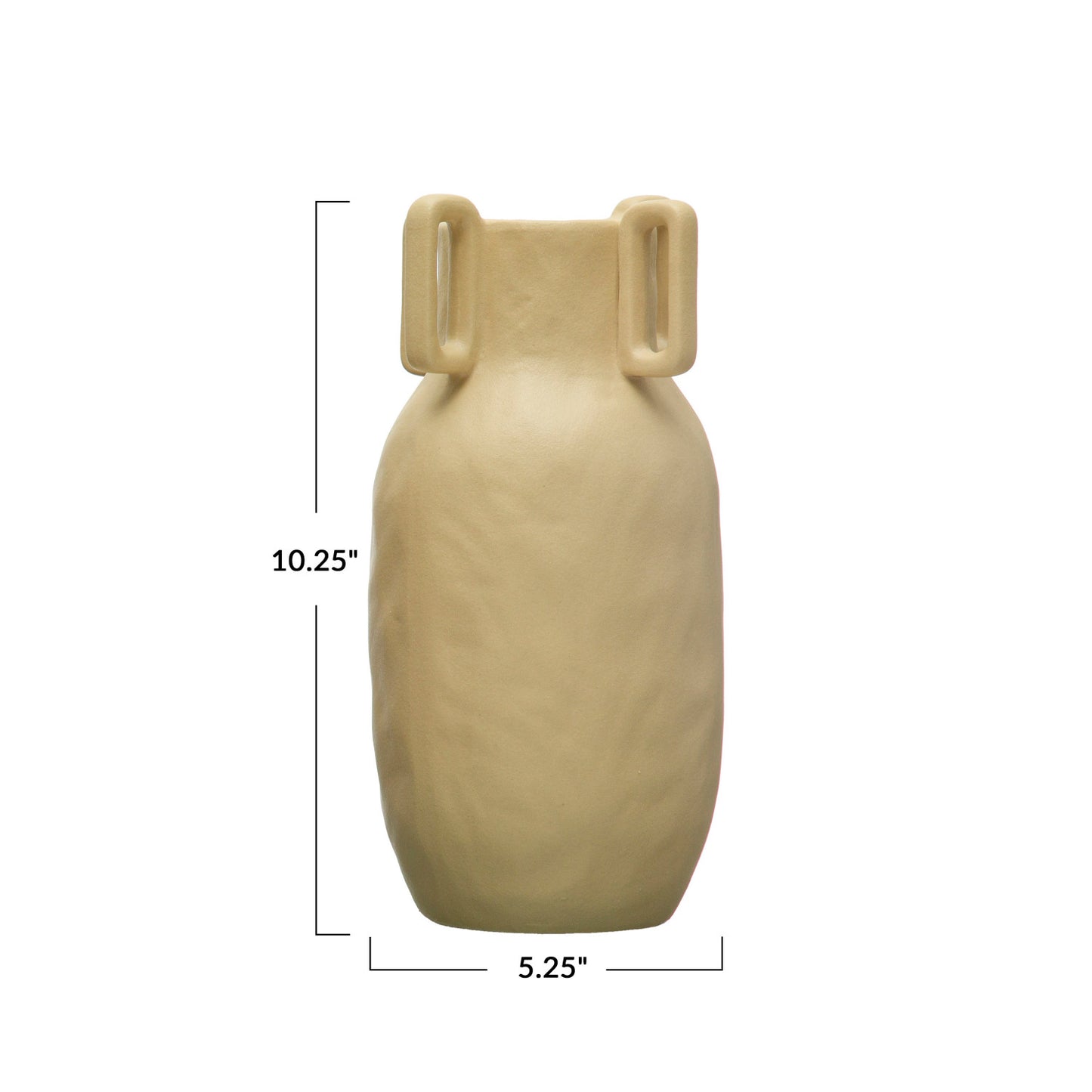 Stoneware Vase, Sand Finish, Cream Color