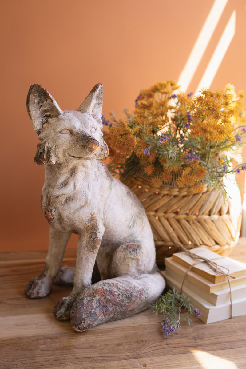 Faux Concrete Sitting Fox