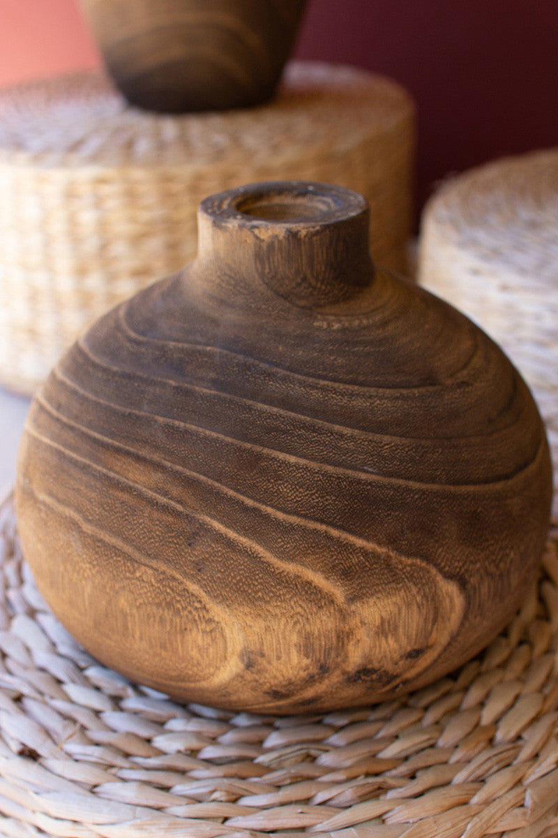 Wooden Vases with Walnut Finish
