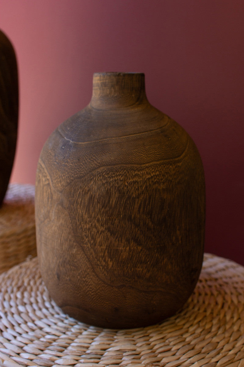 Wooden Vases with Walnut Finish