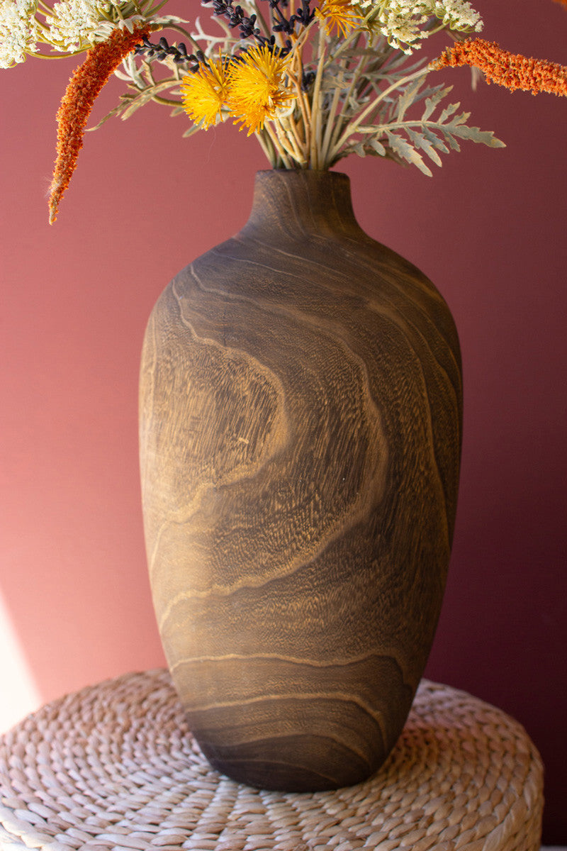 Wooden Vases with Walnut Finish