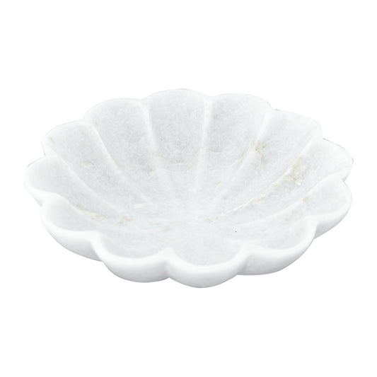 Carved Marble Flower Shaped Dish