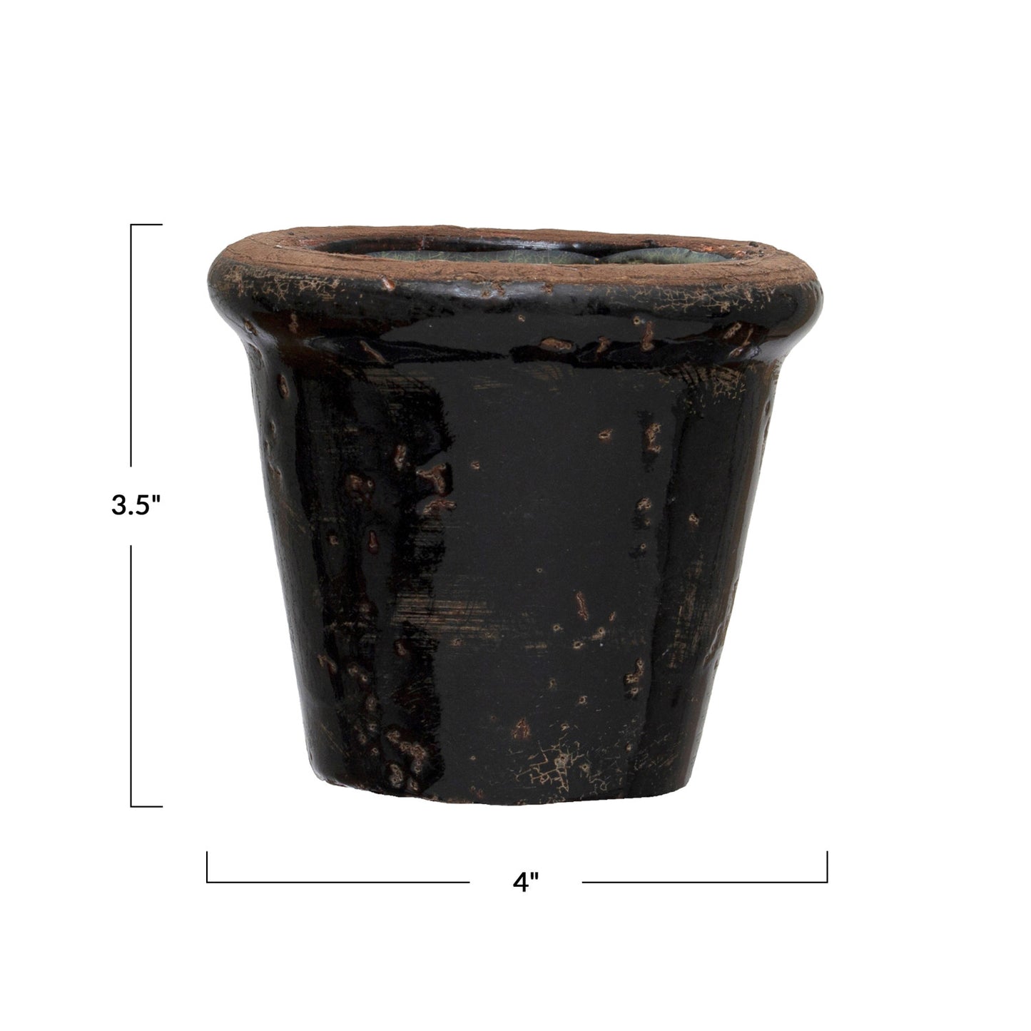 Black Terra-cotta Planter