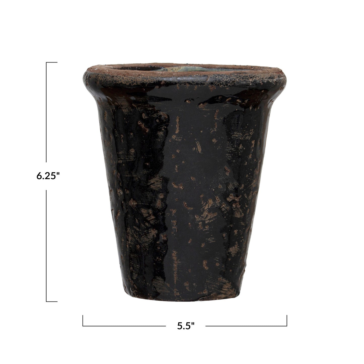 Black Terra-cotta Planter