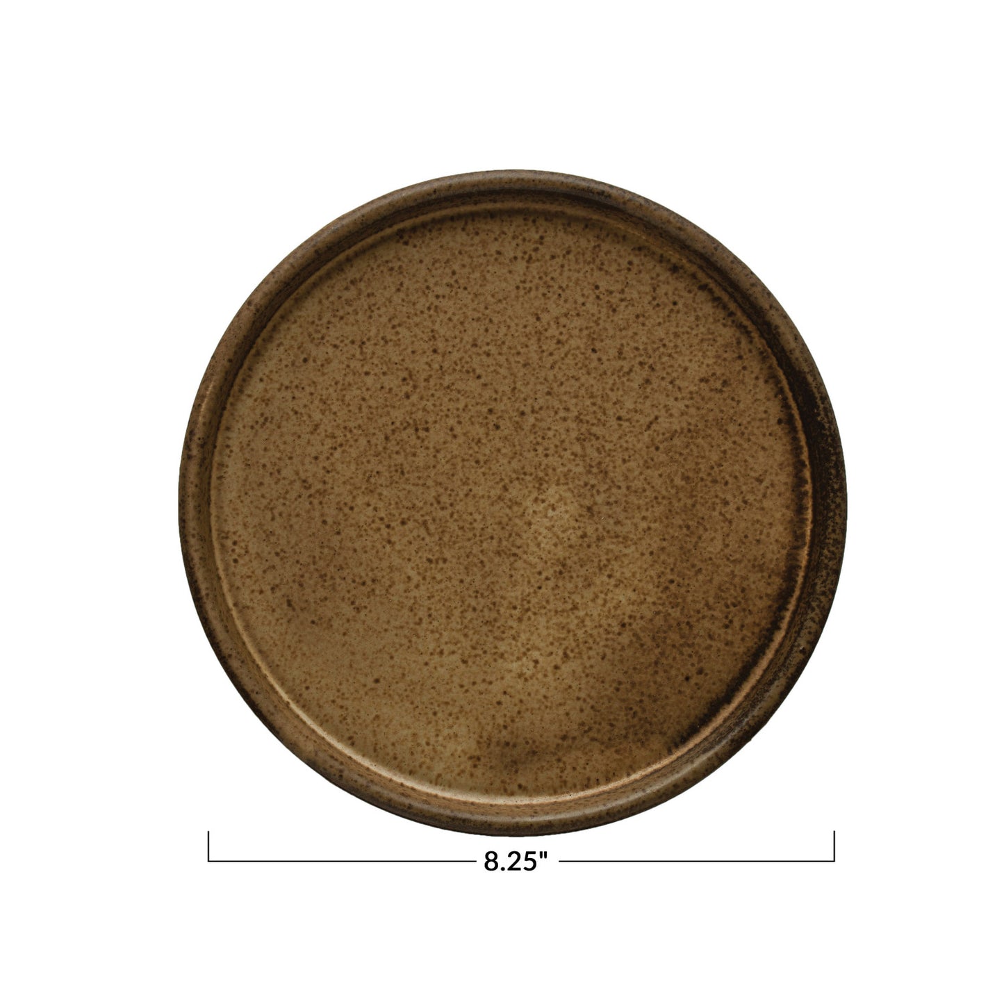 Stoneware Plate, Reactive Glaze, Brown