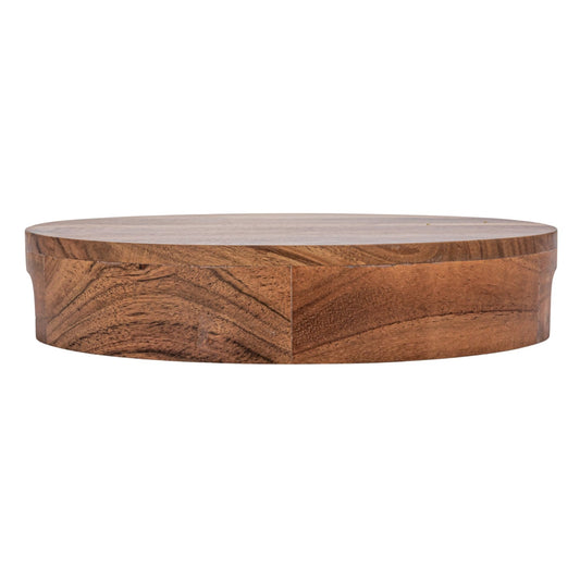 Acacia Wood Pedestal w/ Handles, Natural