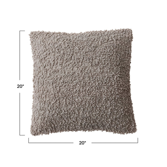 20" Square Woven Bouclé Fabric Indoor/Outdoor Pillow