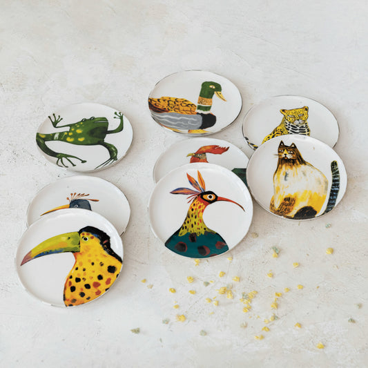 Stoneware Plate w/ Animals