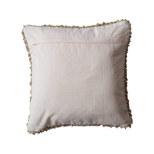 20" Square Woven Cotton Blend Bouclé Pillow