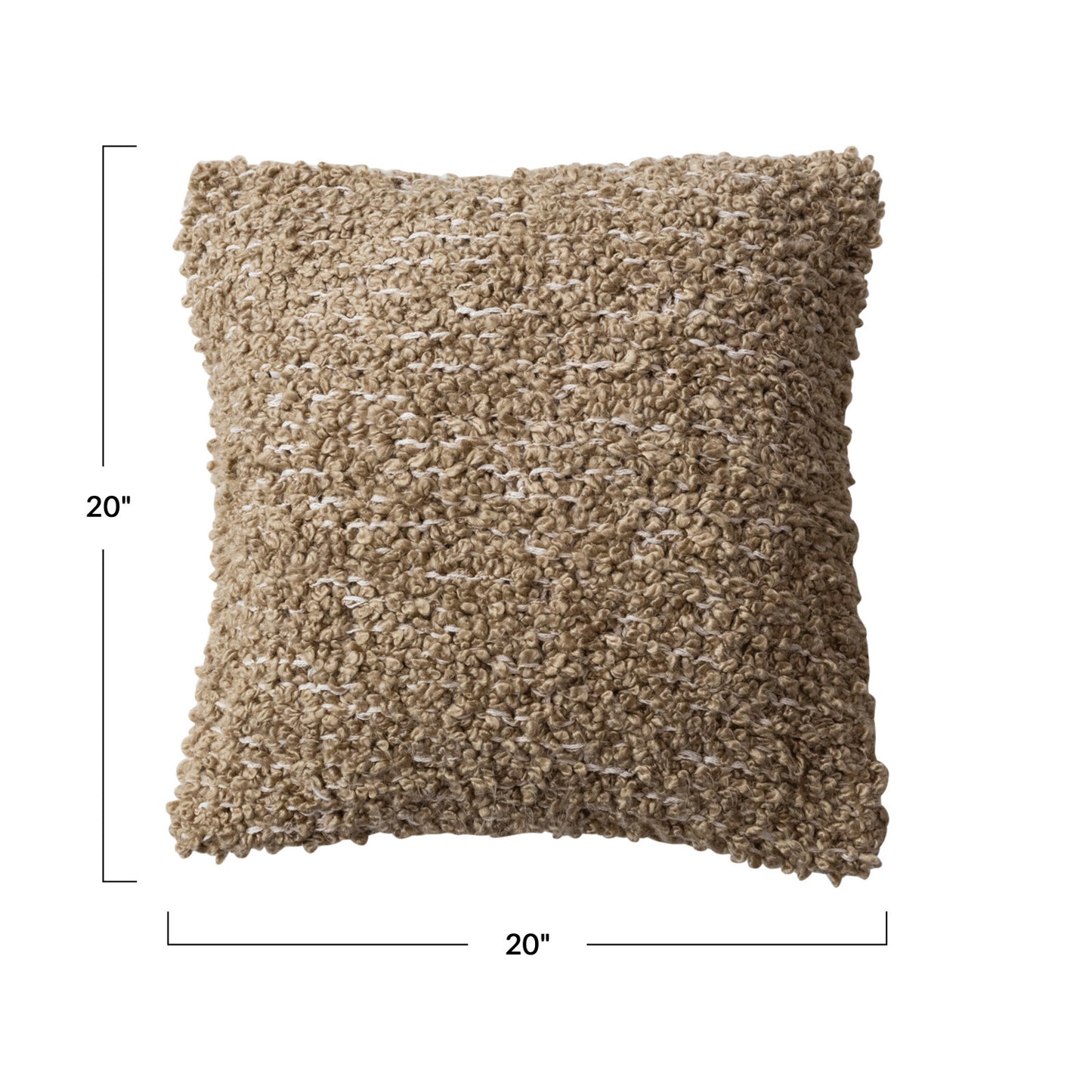 20" Square Woven Cotton Blend Bouclé Pillow