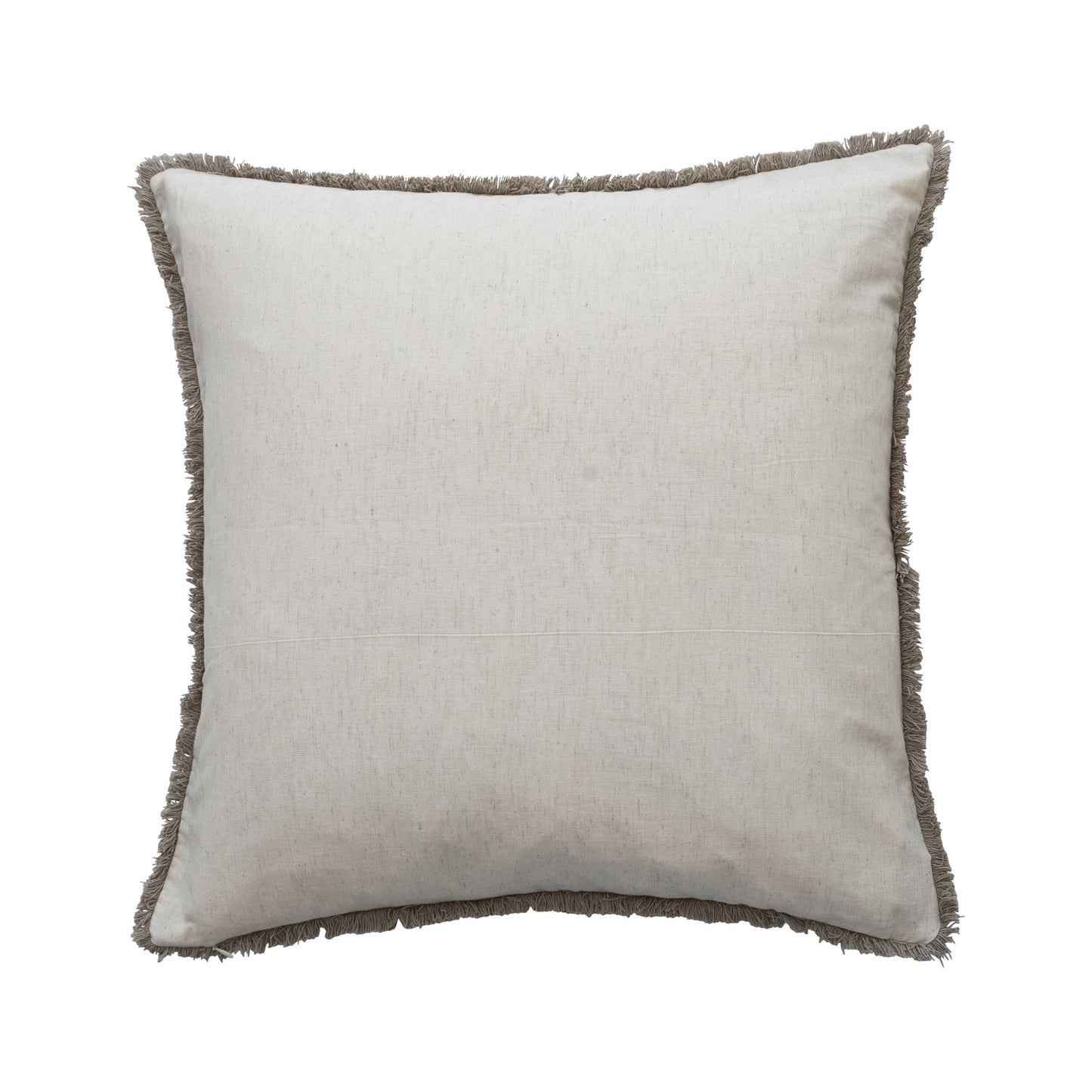 24" Square Cotton Velvet Printed Pillow with Design & Fringee