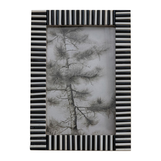 Ribbed Photo Frame, Black & White