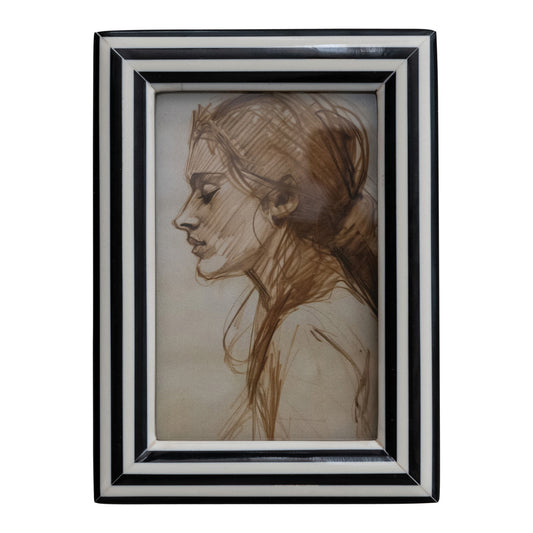 Striped Photo Frame, Black & White