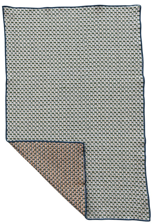 Woven Cotton Tea Towel with Pattern & Stitched Edge, 2 Styles