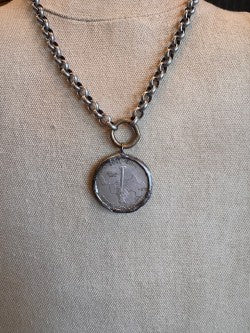 Half Dollar Long Horn Necklace