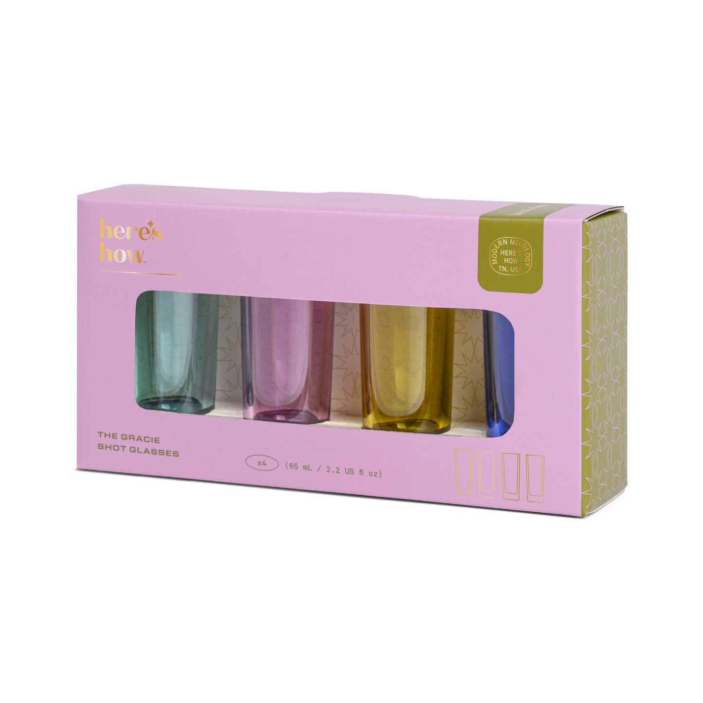 THE GRACIE SET OF 4 SHOT GLASSES - ASSORTED