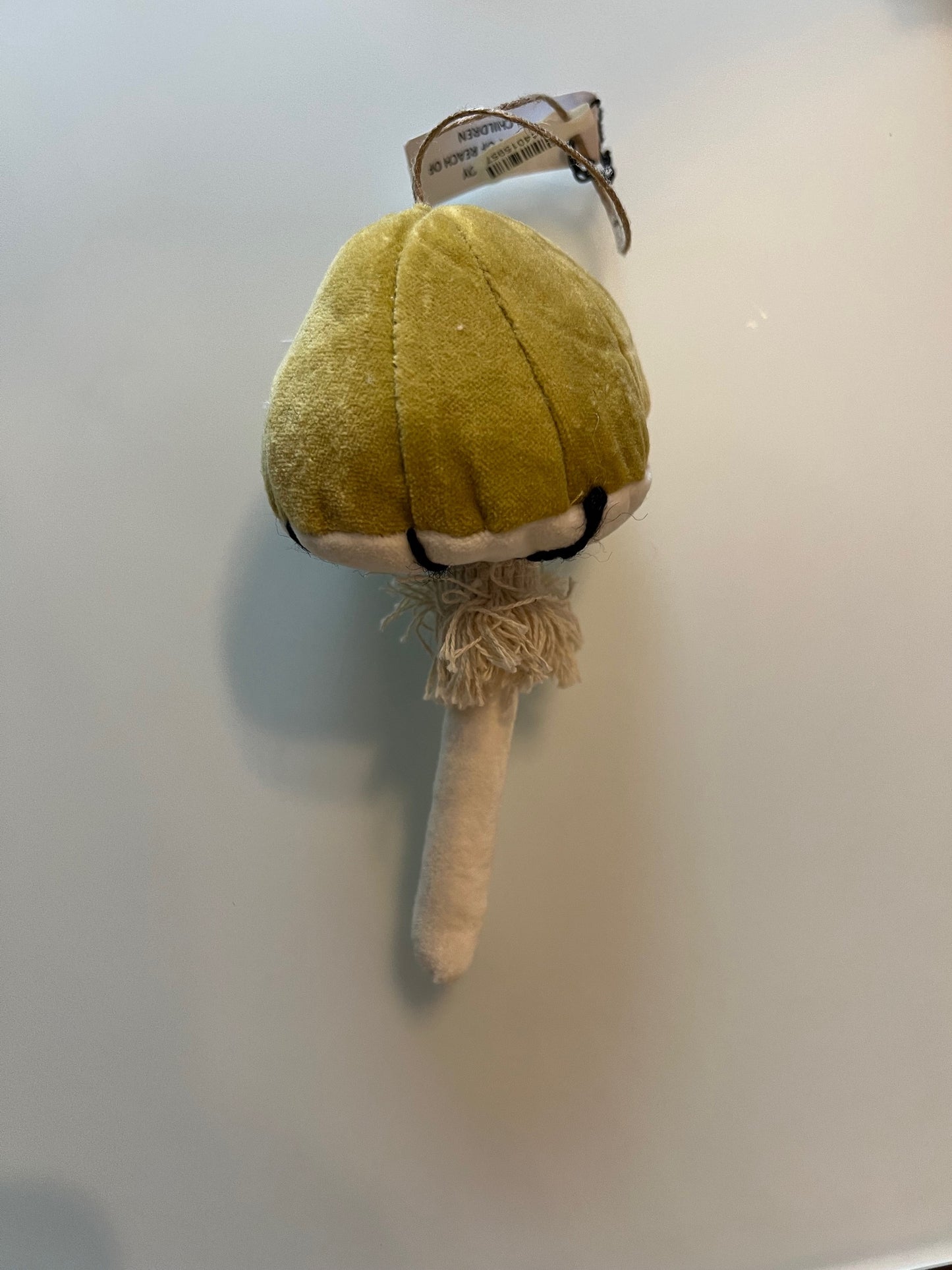 Cotton Velvet Mushroom Ornament w/ Embroidery & French Knots