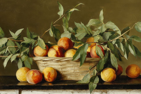 Peaches in Basket Print