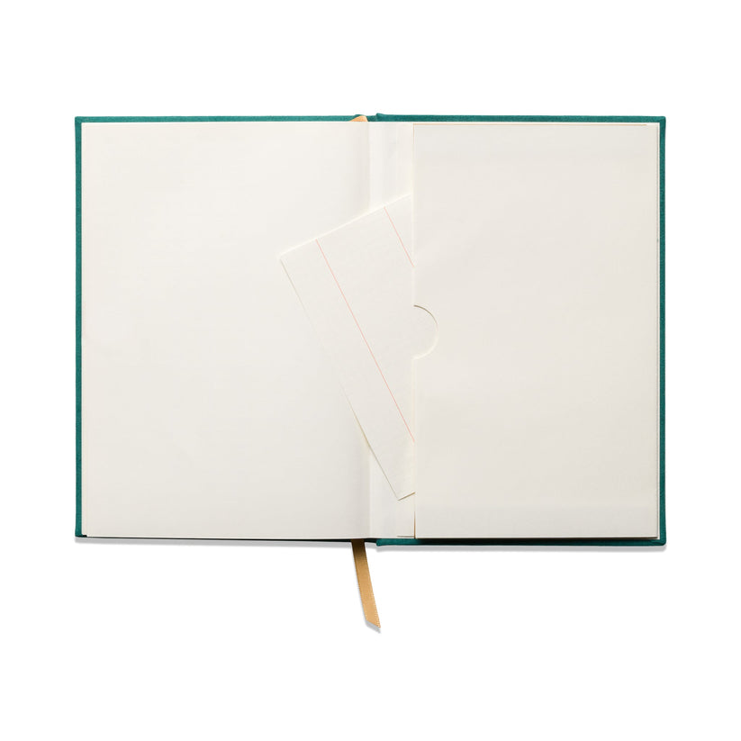 Hard Cover Suede Cloth Journal With Pocket - Linear Boxes