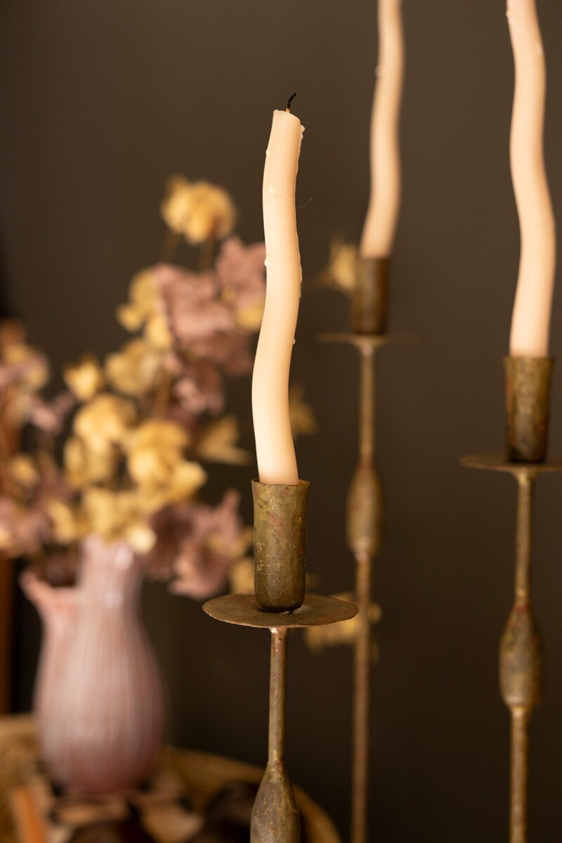 Forged-Iron Taper Candle Holders