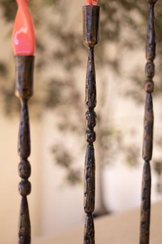 Forged-Iron Taper Candle Holders
