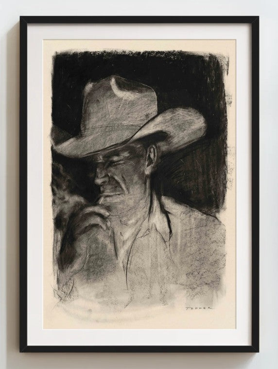 Charcoal Cowboy - Print Only, Unframed