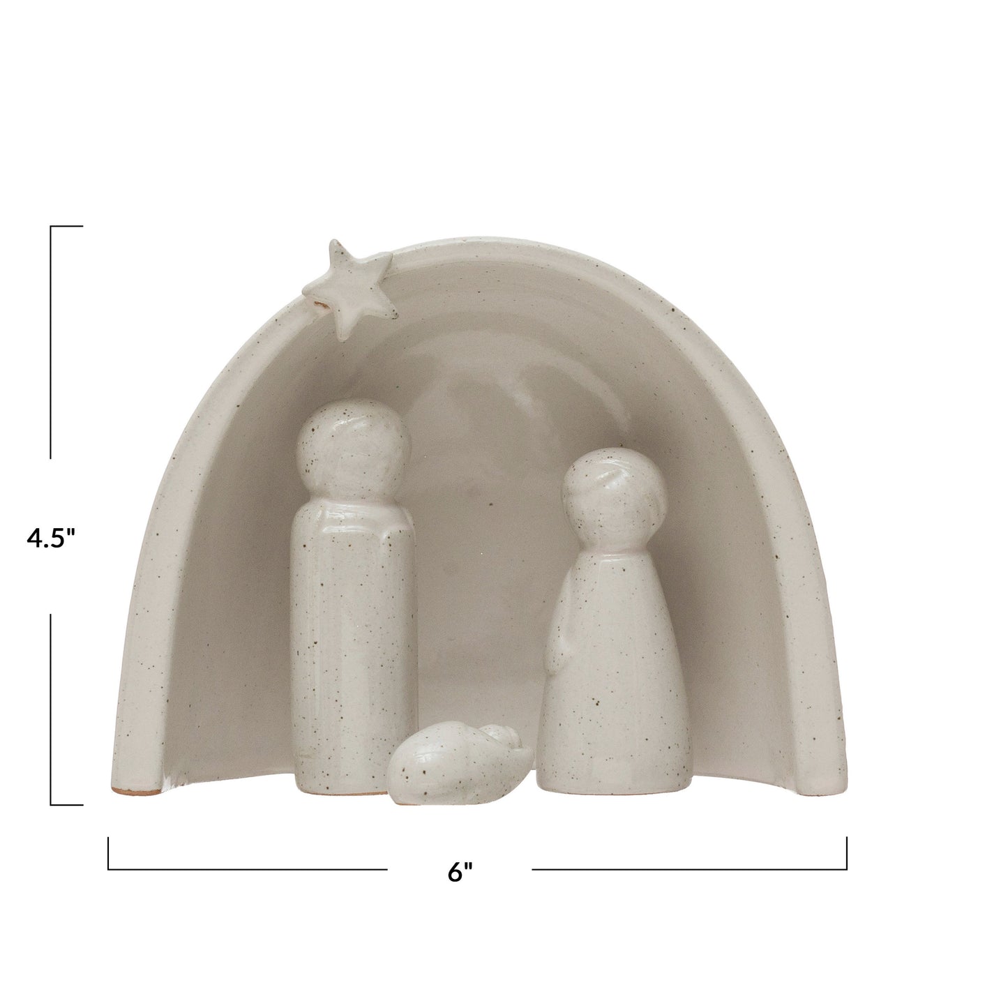 Stoneware Nativity with Glaze
