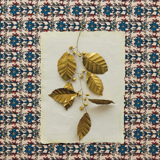 Metal Leaves & Jingle Bells Bunch, Gold Finish