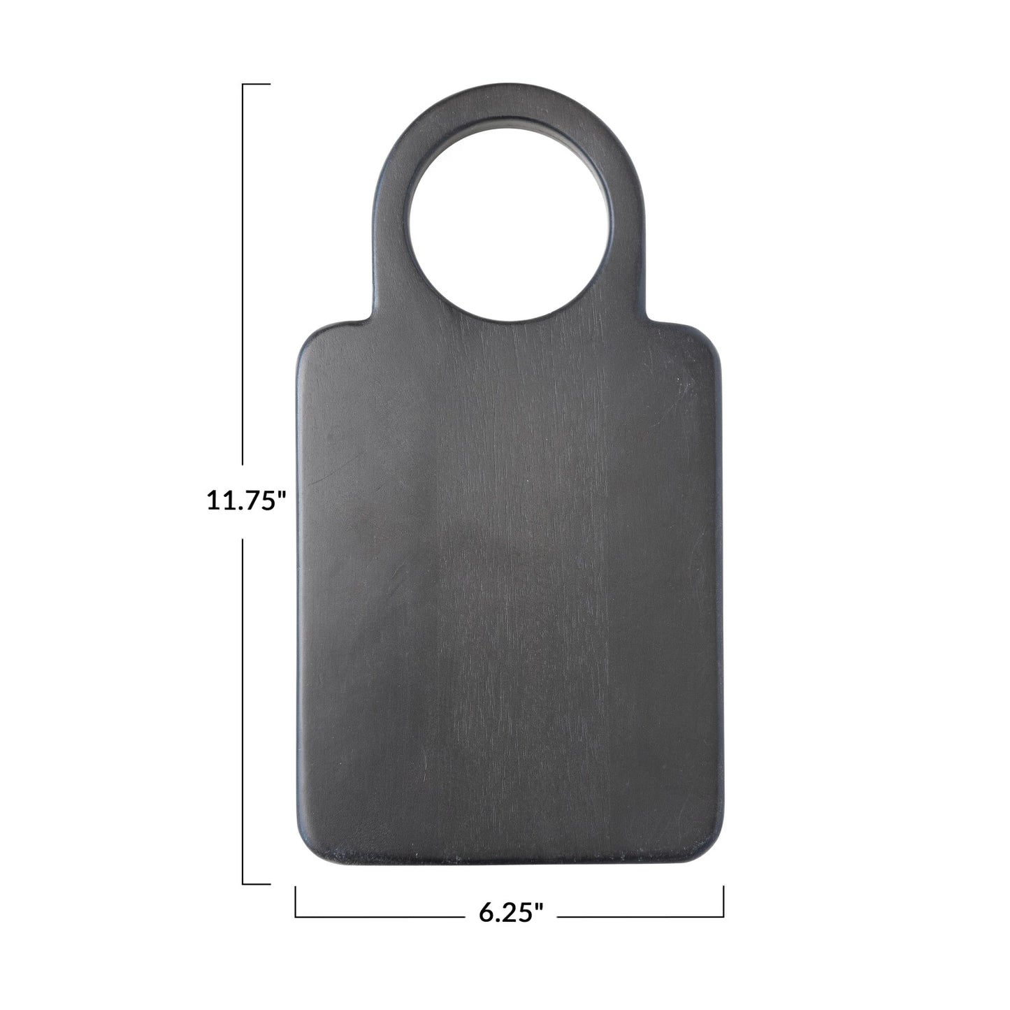 Mango Wood Cheese/Cutting Board w/ Handle, Black