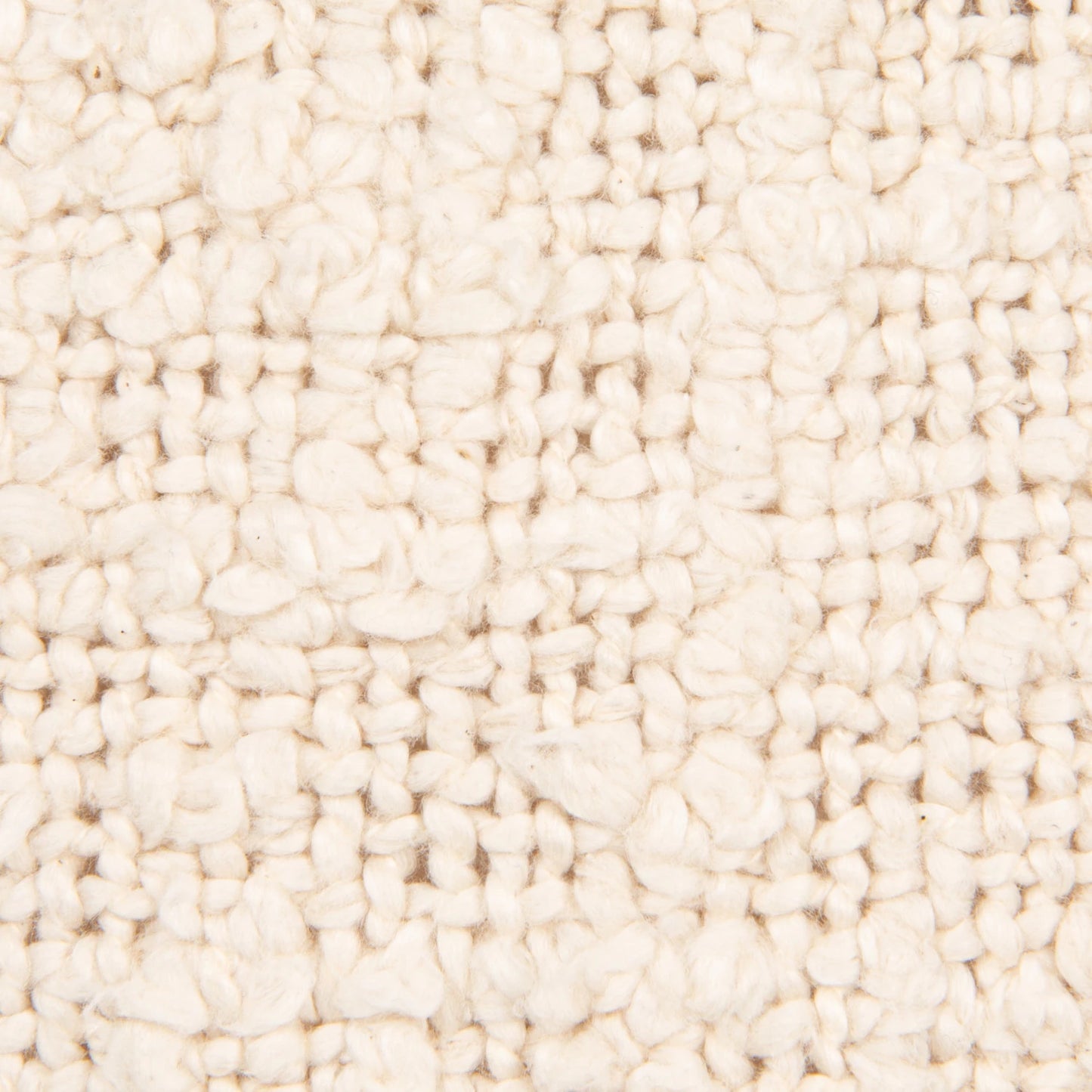 20" Square Woven Cotton Bouclé Pillow with Fringe & Flanged Edge