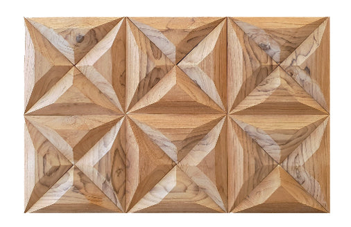 Clover Teak Wall Panel