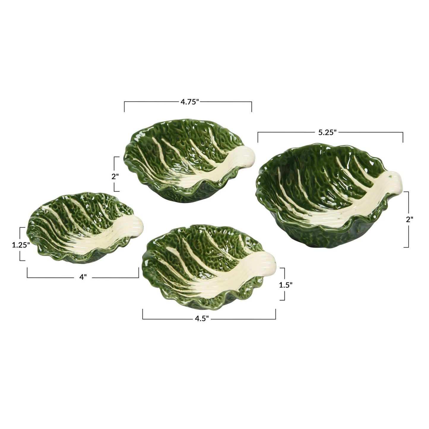 Hand-Painted Stoneware Cabbage Bowls, Sold Separately.