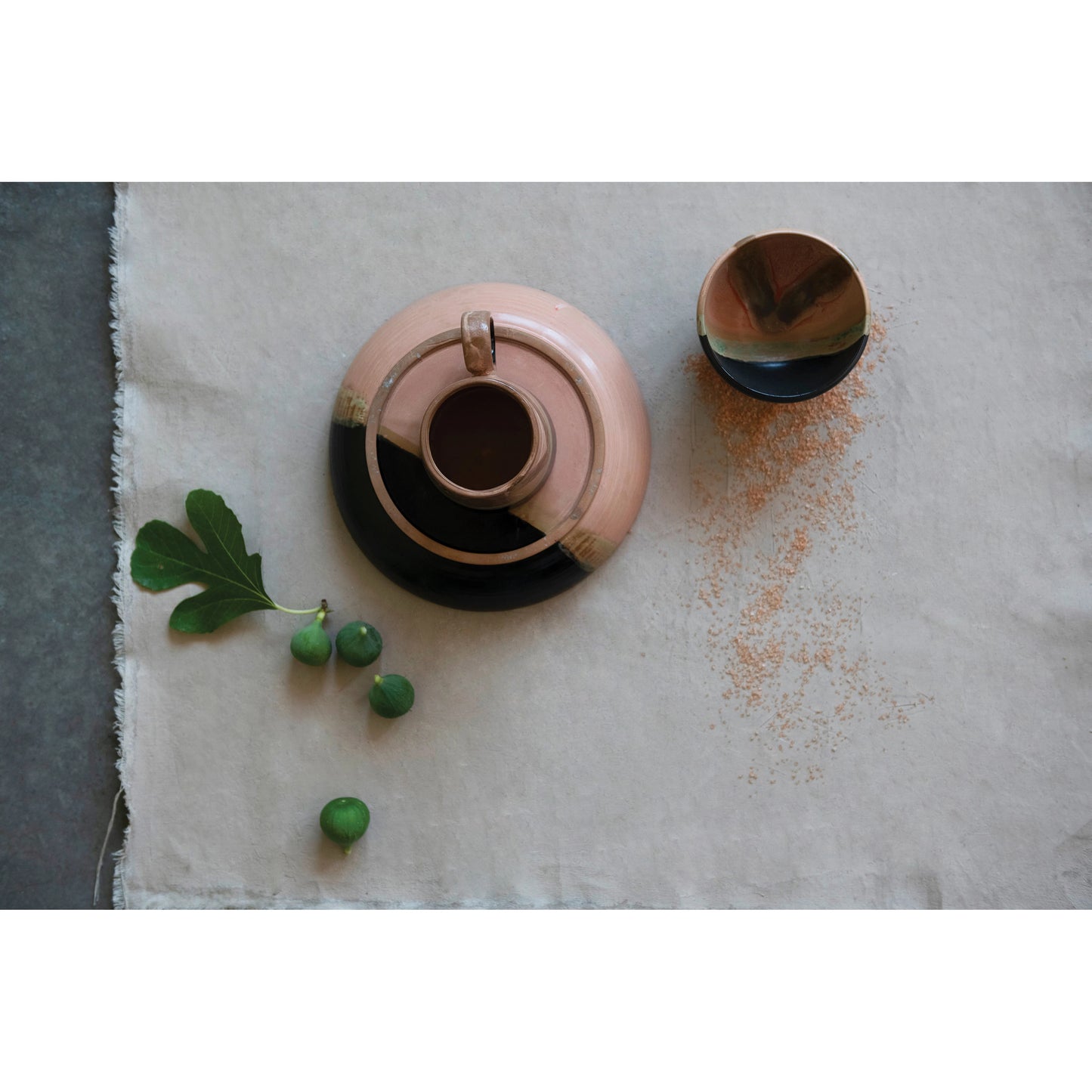 Hand-Painted Stoneware Bowl, Reactive Glaze