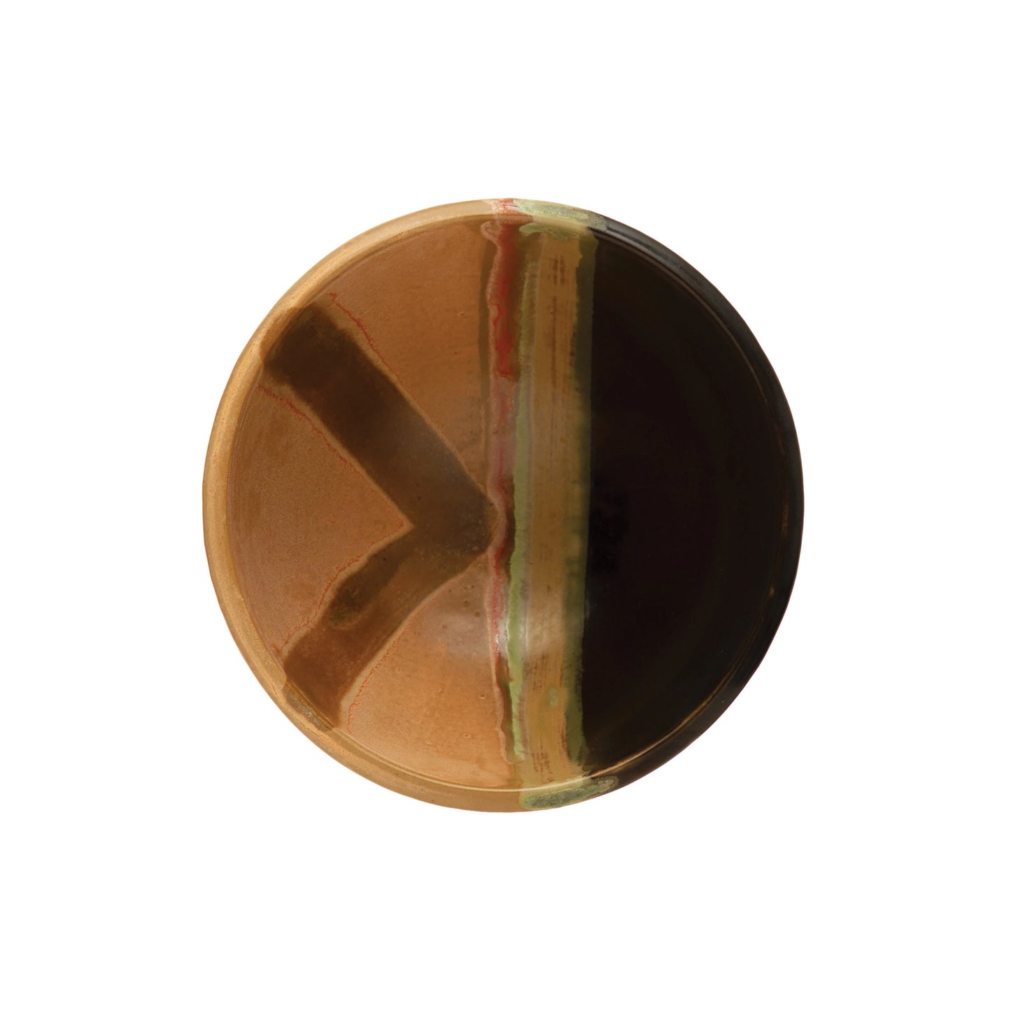 Hand-Painted Stoneware Bowl, Reactive Glaze