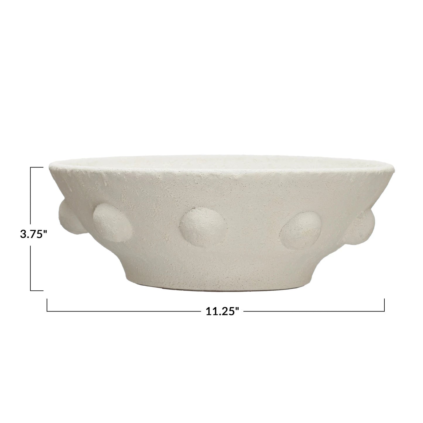 Decorative Coarse Terra-cotta Bowl w/ Raised Dots, Volcano Finish