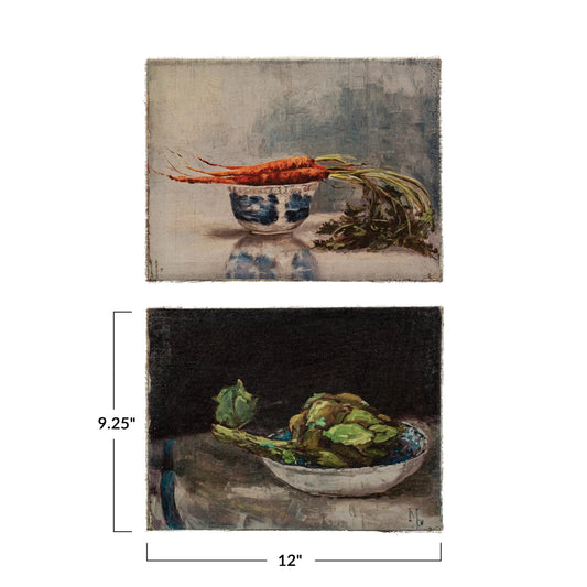 Canvas Wall Décor w/ Vegetable Still Life, Multi Color, 2 Styles ©