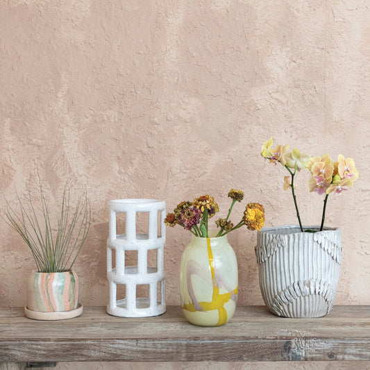 Terra-cotta Planter w/ Saucer, Set of 2 (Holds 6" Pot) (Each One Will Vary)