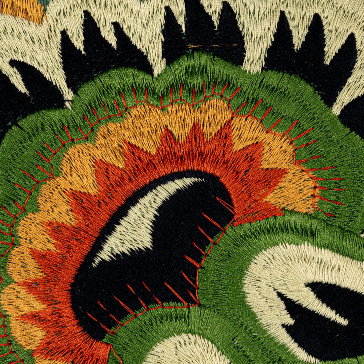 18" Square Cotton Embroidered Pillow w/ Pattern